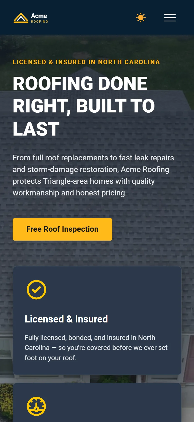 Acme Roofing mobile